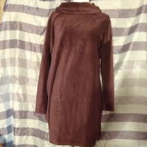 NWT j.jill Purejill Large Cowl-Neck Long Sleeve Corduroy Velour Midi Dress